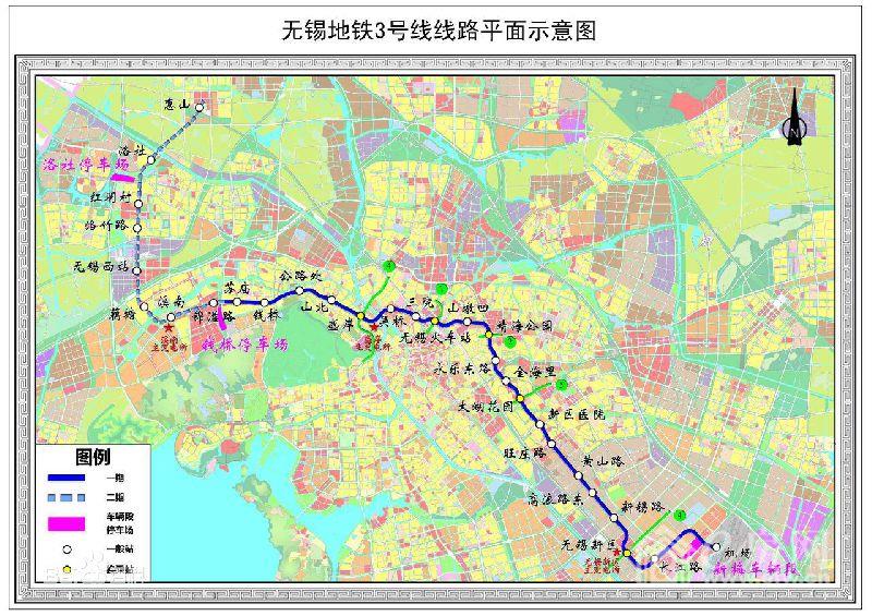 无锡地铁3号线二期:城际铁路惠山站——苏庙站